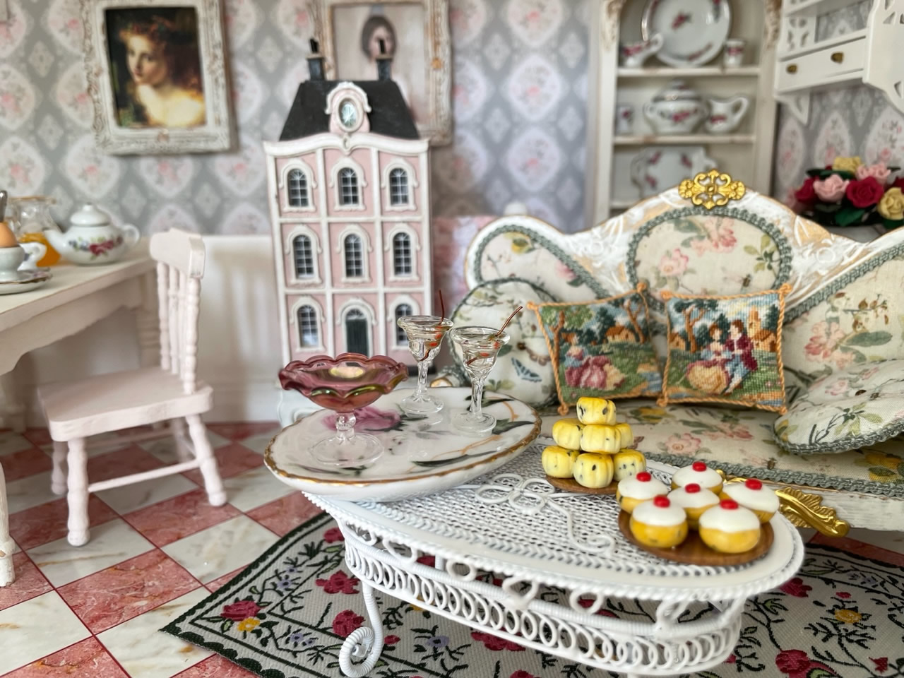 Doll's House room with cream buns and scons