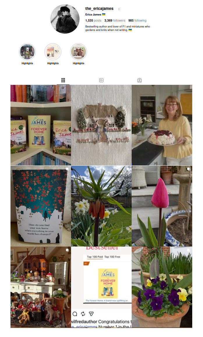 Erica's Instagram feed 21 April 2026